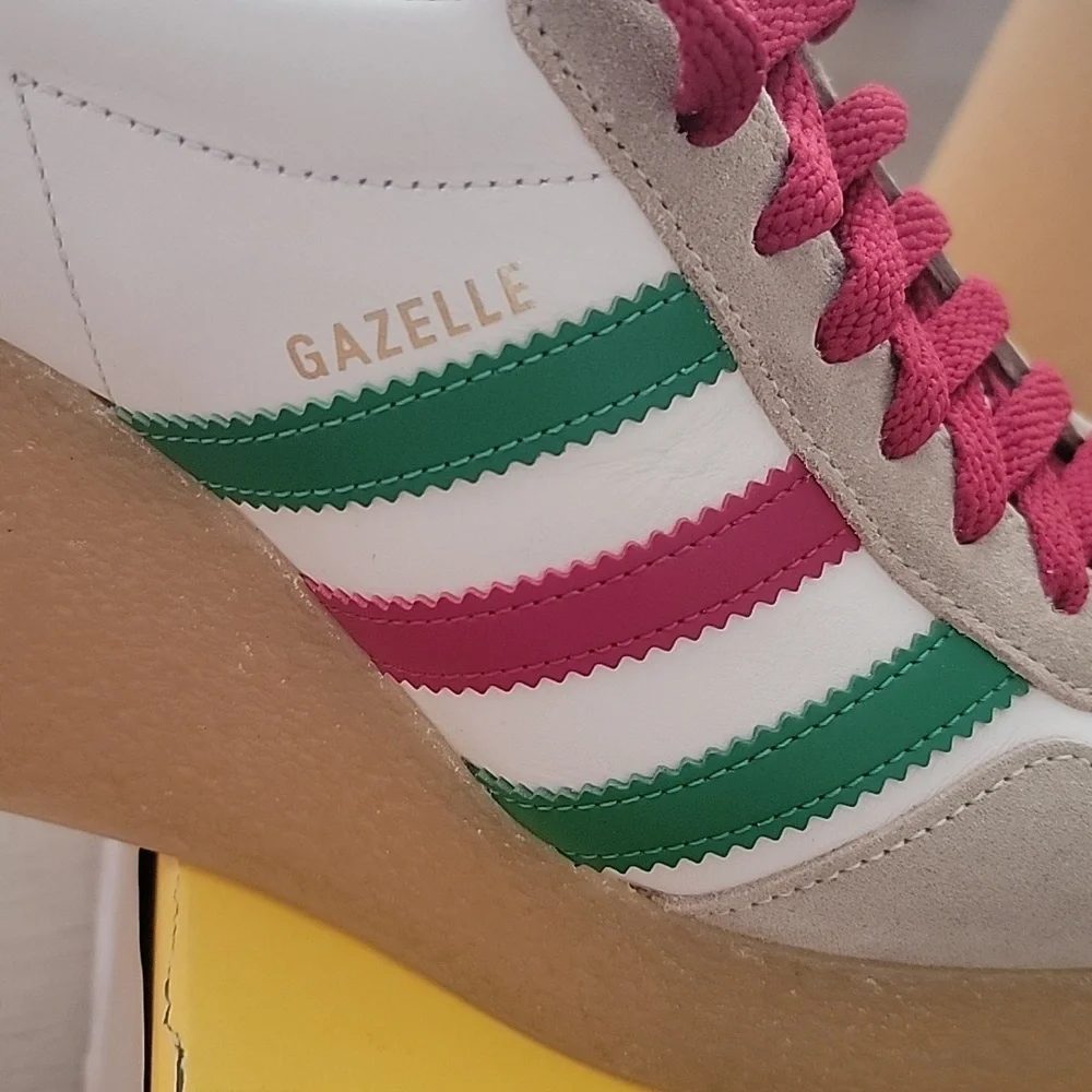 New Gucci X Adidas Gazelle Wedge Sneakers, Size 37, 7 - Picture 7 of 9